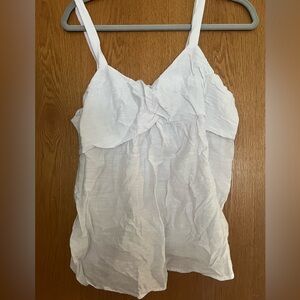 Simply Vera Vera Wang White Ruffled Sleeveless Camisole